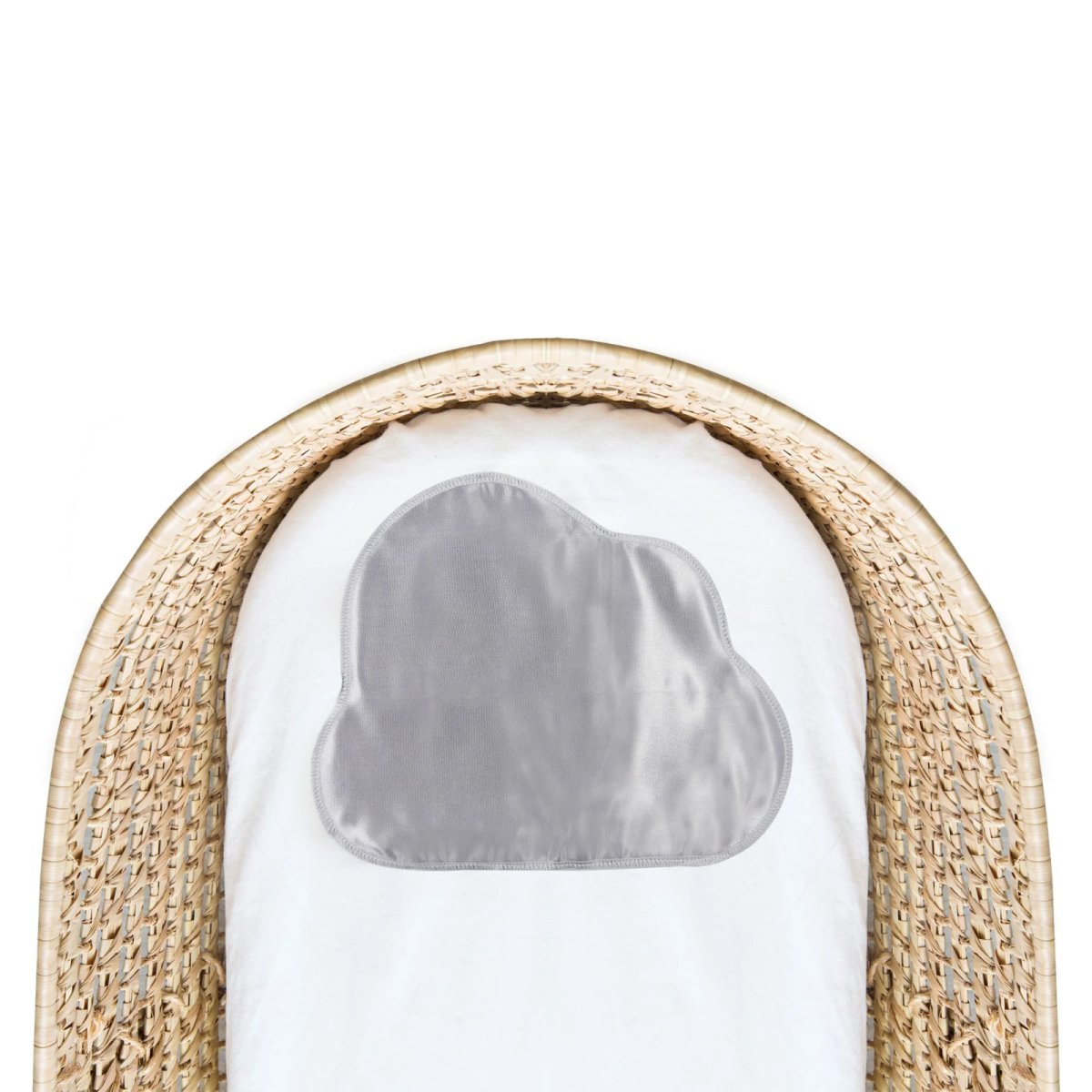 Flannel Bassinet Sheet with Satin Cloud White