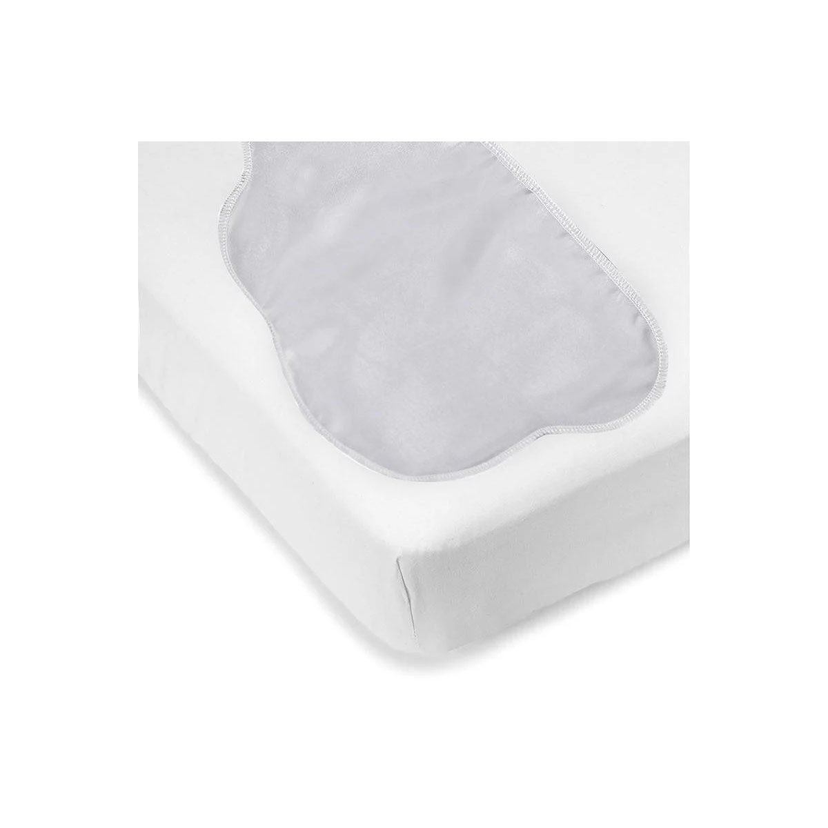 Flannel Bassinet Sheet with Satin Cloud White
