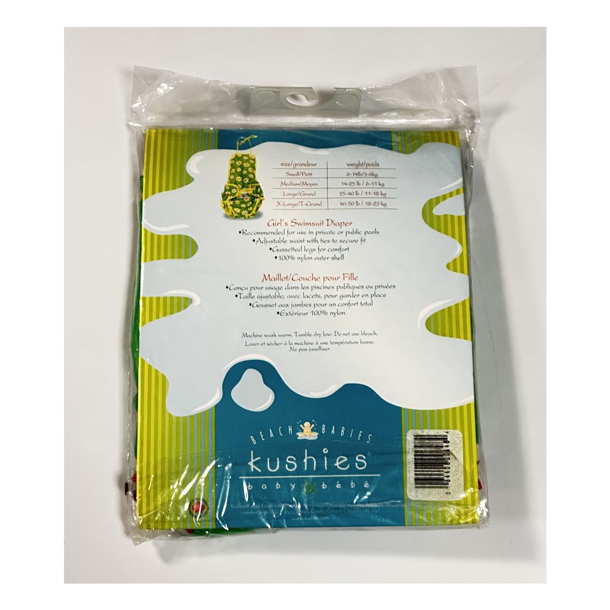 Swimsuit Diaper Girl Green X-Large 40-50 Pounds