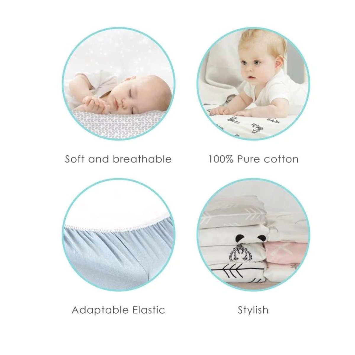 Flannel Playpen Fitted Sheet - White