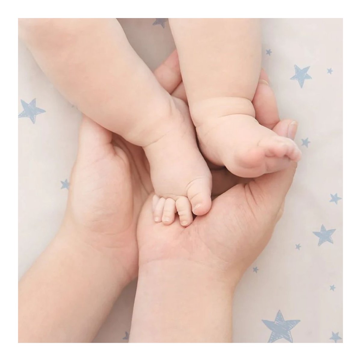 Flannel Receiving Blanket 2 Pack - Blue Solid/Stars