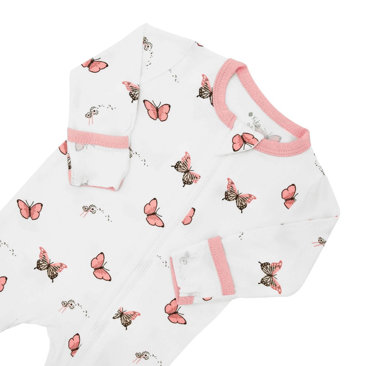 Printed Zippered Footie - Butterfly