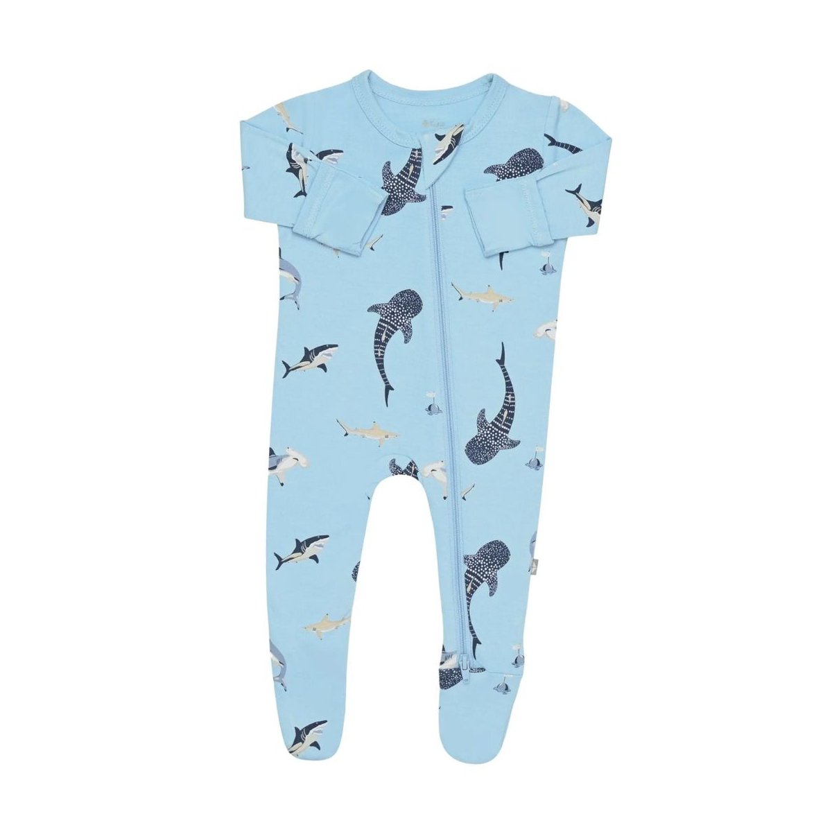 Printed Zippered Footie - Stream Shark