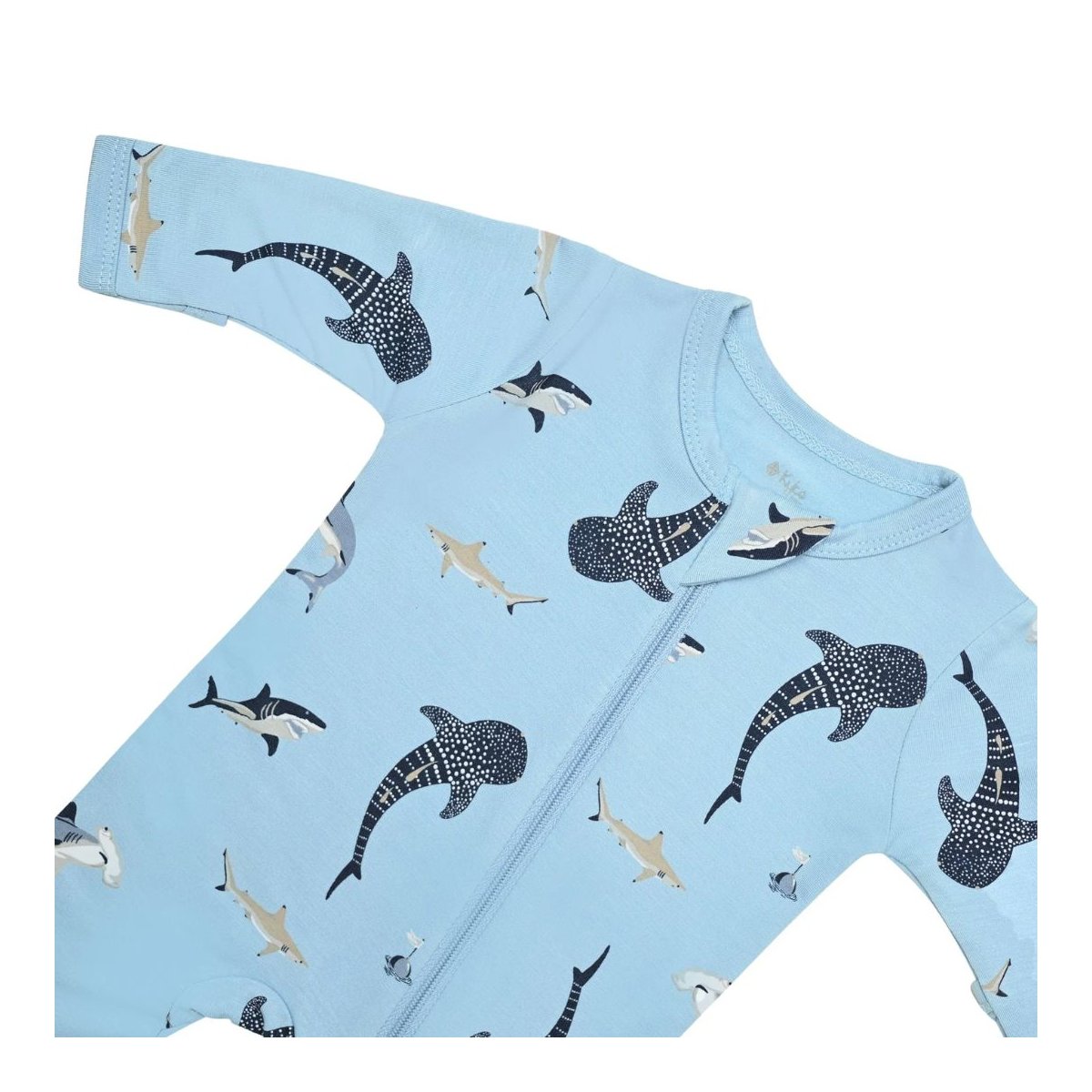Printed Zippered Footie - Stream Shark