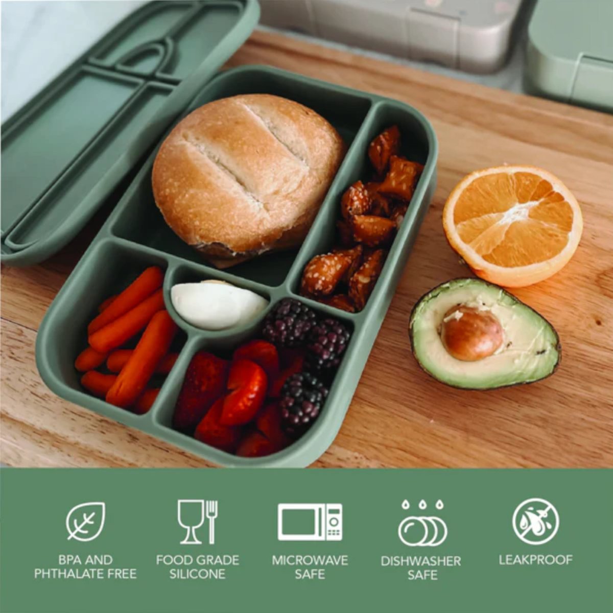 Large Silicone Sealed Lunch Box - Wave