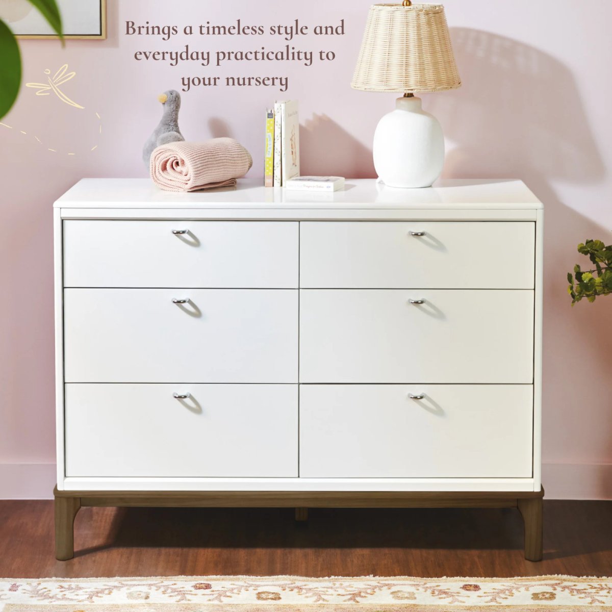 Laurel 6-Drawer Dresser - White/Chestnut