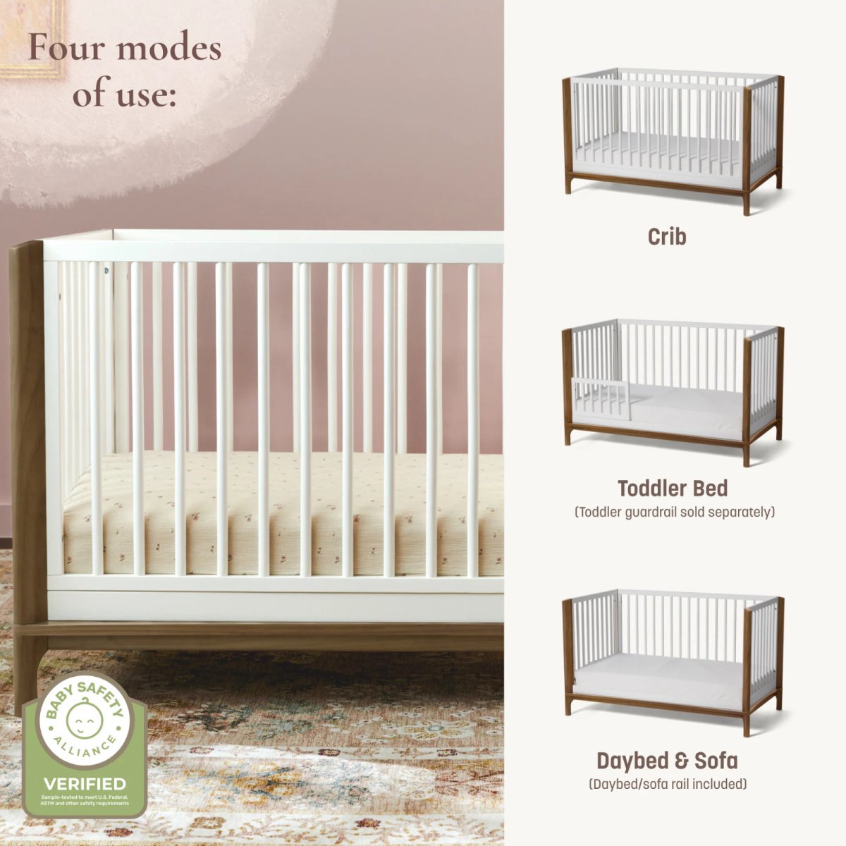 Laurel Island 4 in 1 Crib - Black/Chestnut