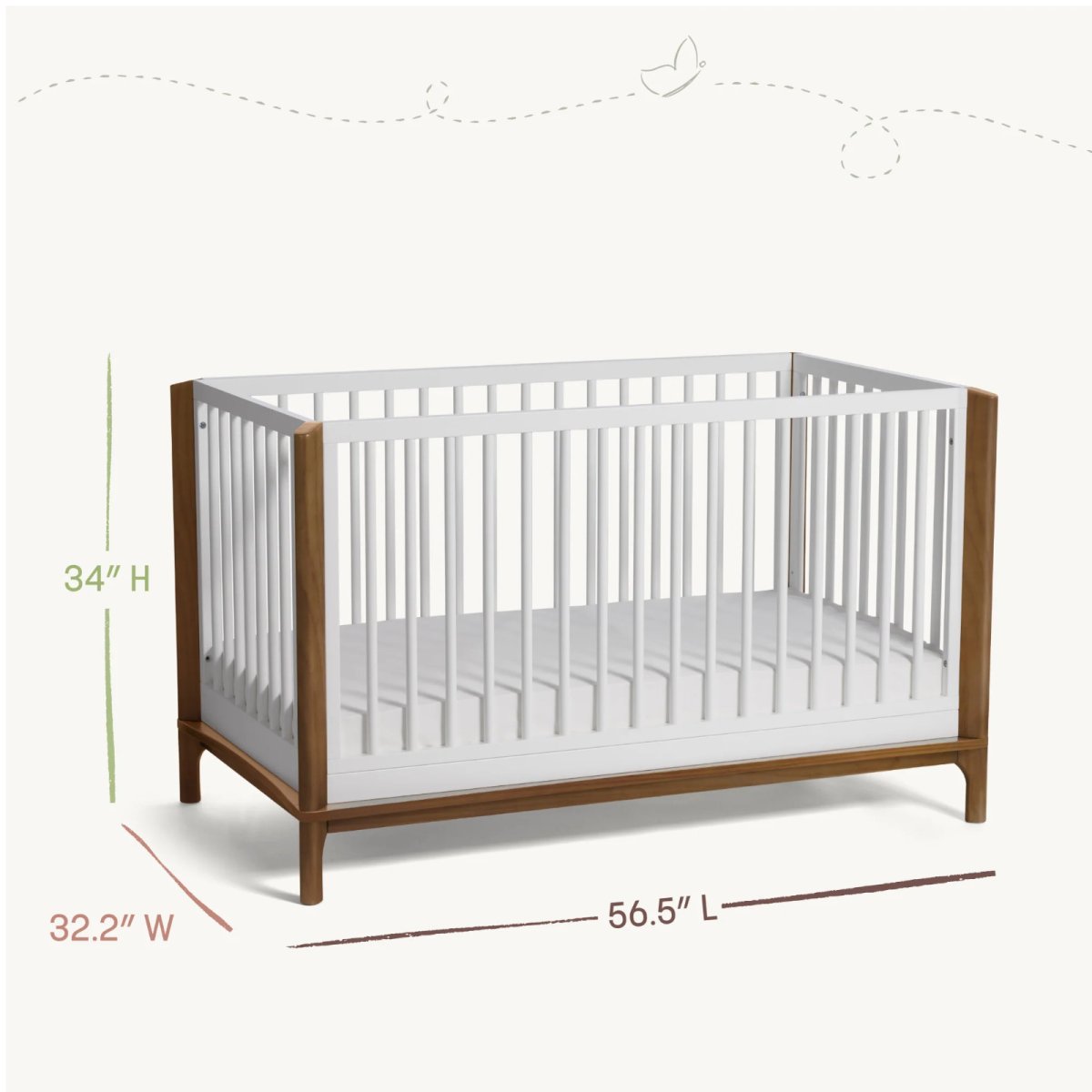 Laurel Island 4 in 1 Crib - Black/Chestnut