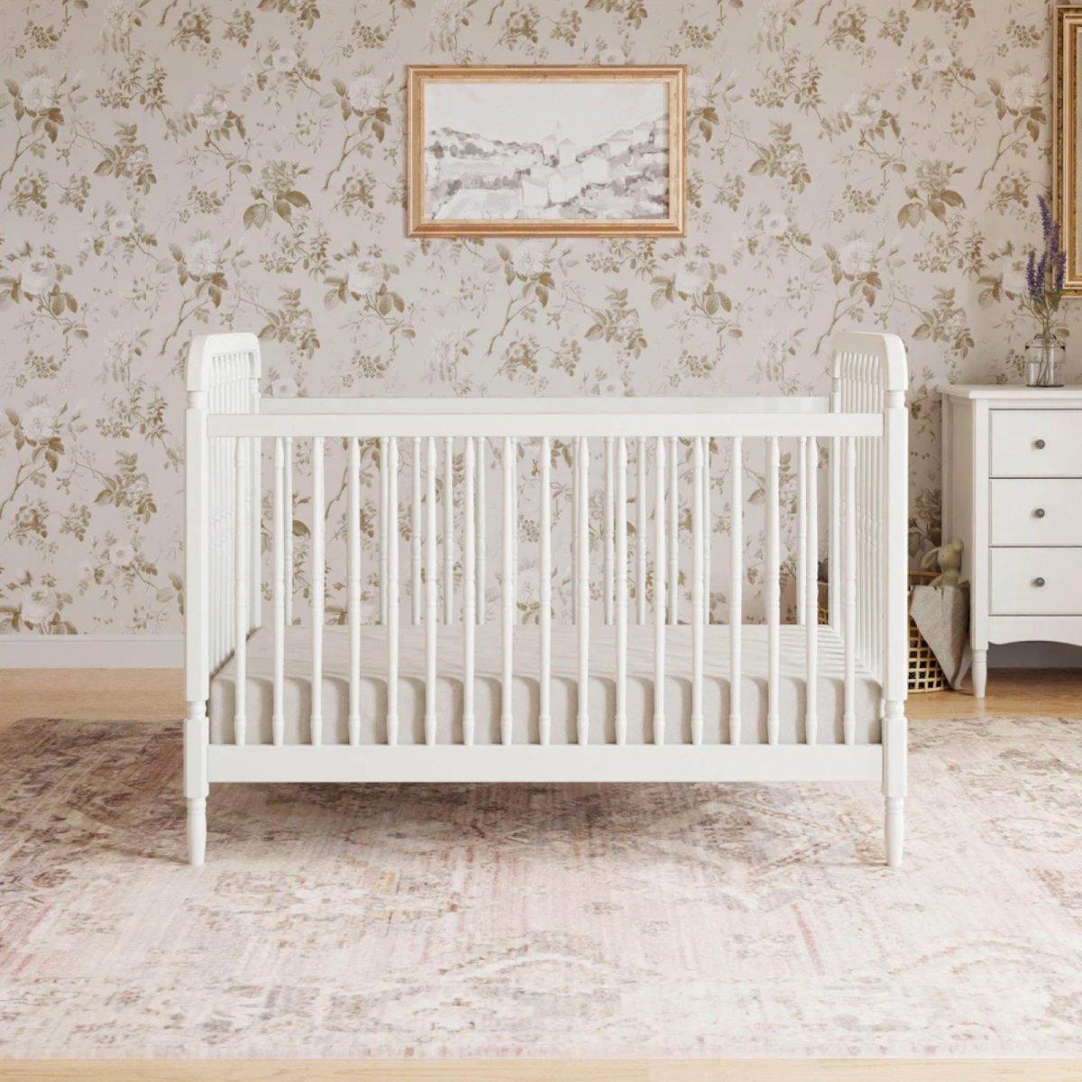 Liberty 3-in-1 Convertible Spindle Crib - Warm White