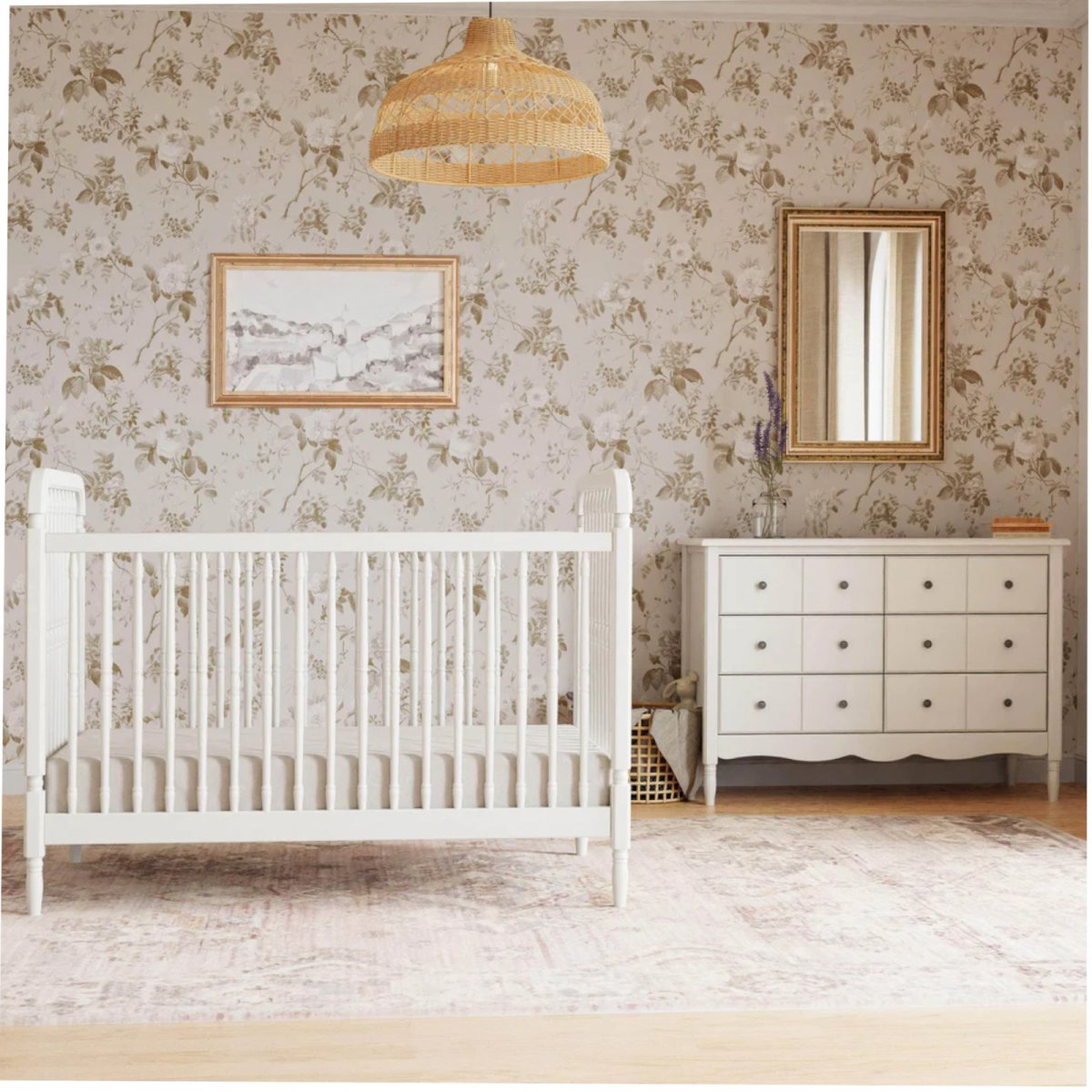 Liberty 3-in-1 Convertible Spindle Crib - Warm White