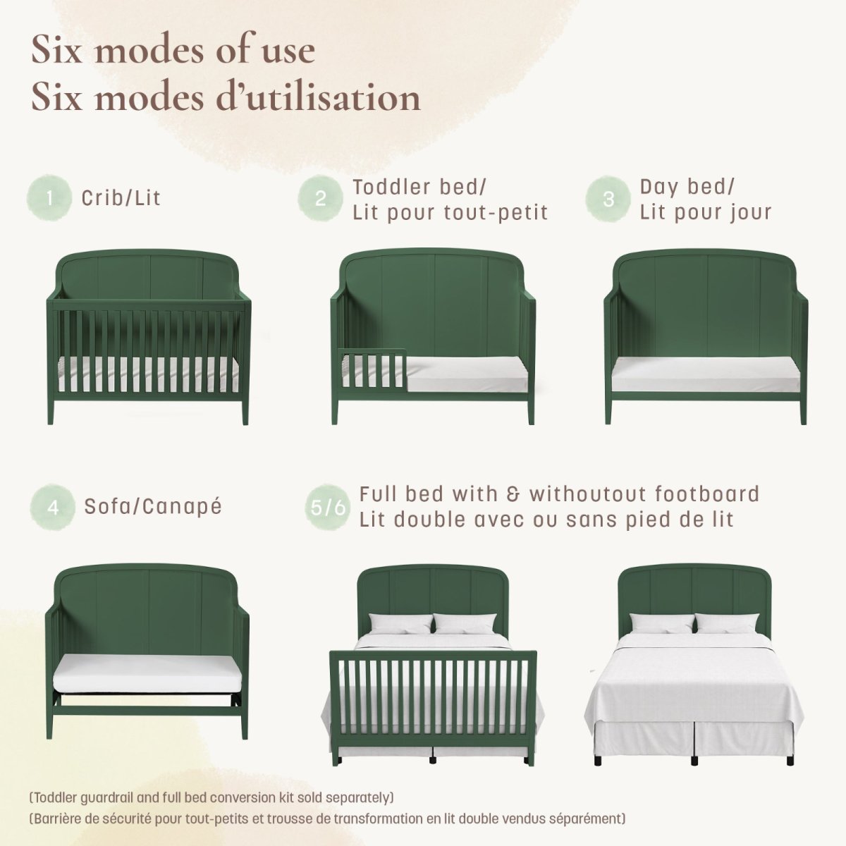 Briar Headboard Crib - Bottle Green