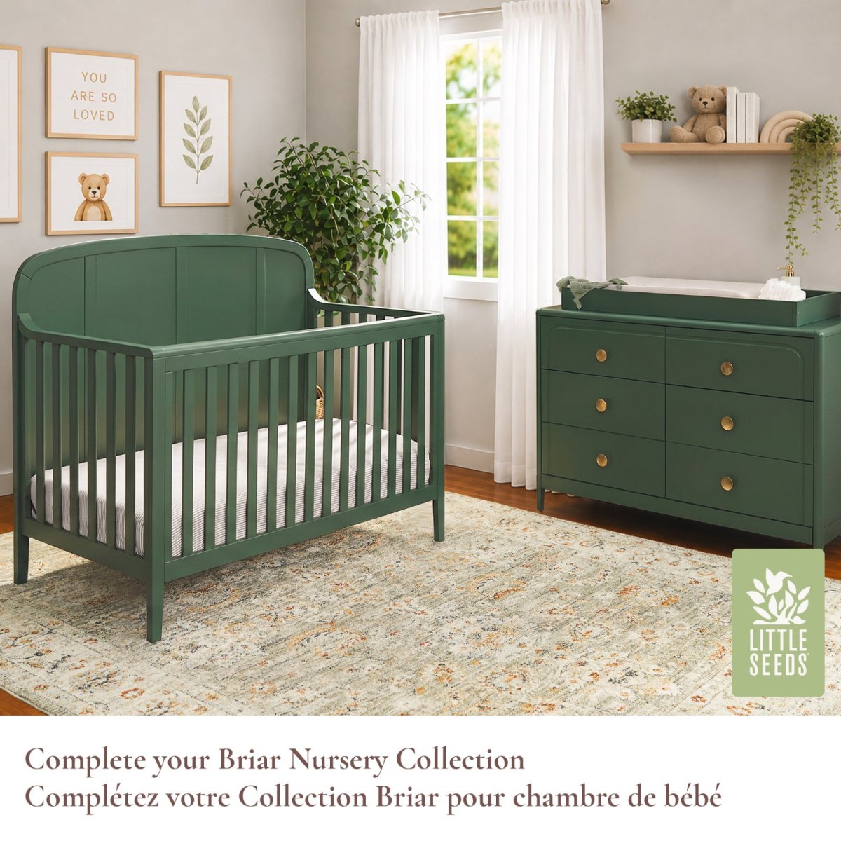 Briar Headboard Crib - Bottle Green