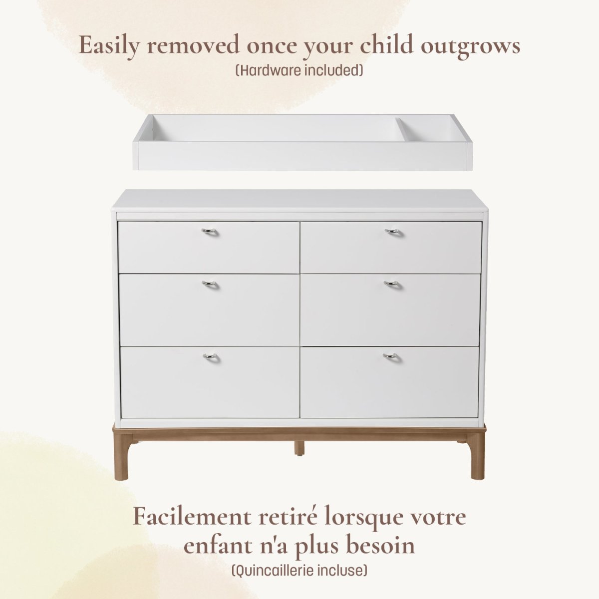 KD Double Dresser Topper Change Table Top - Black (Laurel and Aster)