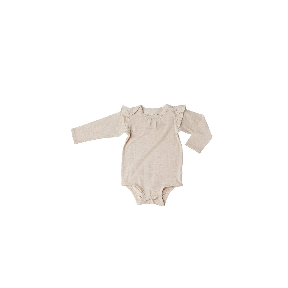GirlS Long Sleeve Bodysuit In Tencel - Heather Oatmeal