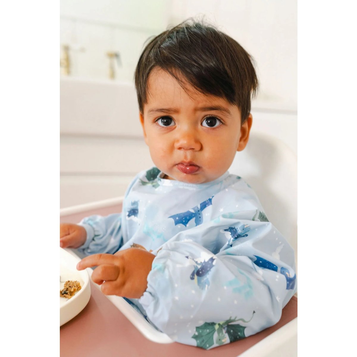 Long Sleeve Waterproof Bib - Magical Dragons
