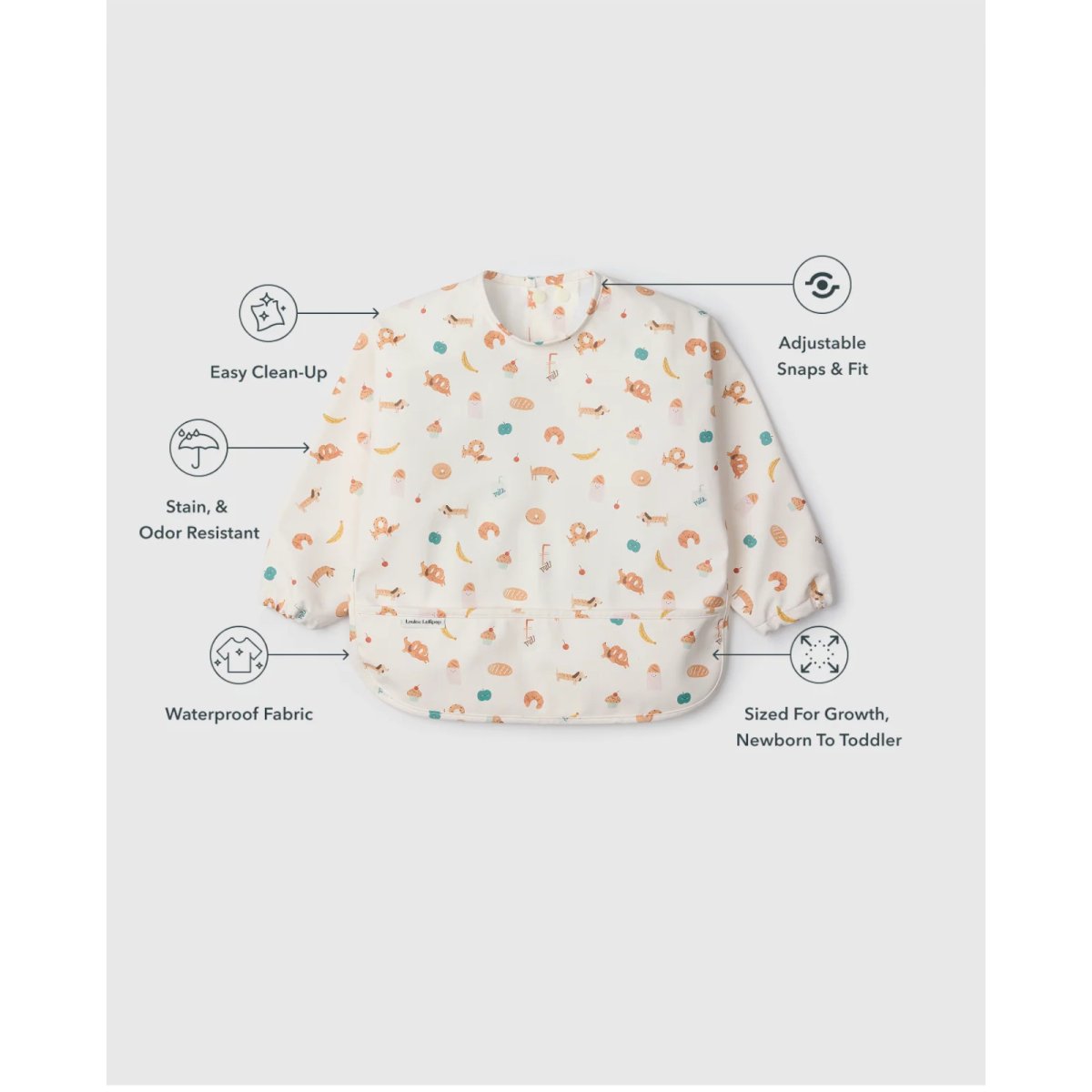 Long Sleeve Waterproof Bib - French Breakfast
