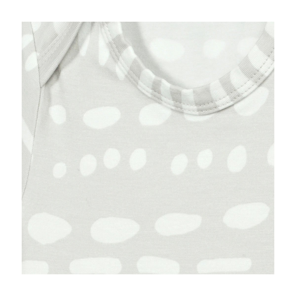 Short Sleeve Bodysuit - Grey Mudcloth