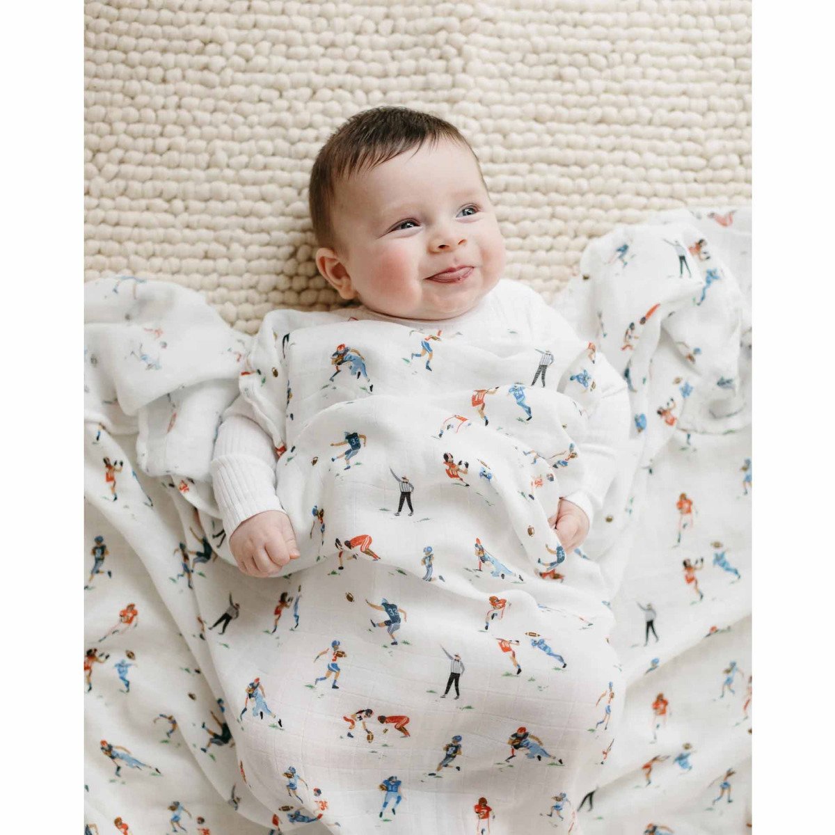 Muslin Swaddle Blanket - Football