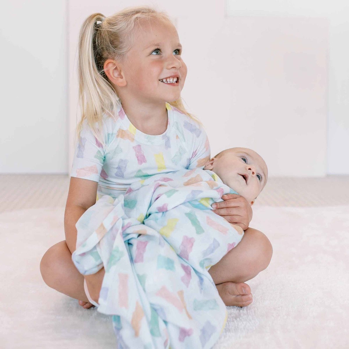 Muslin Swaddle Blanket - Gummy Bear