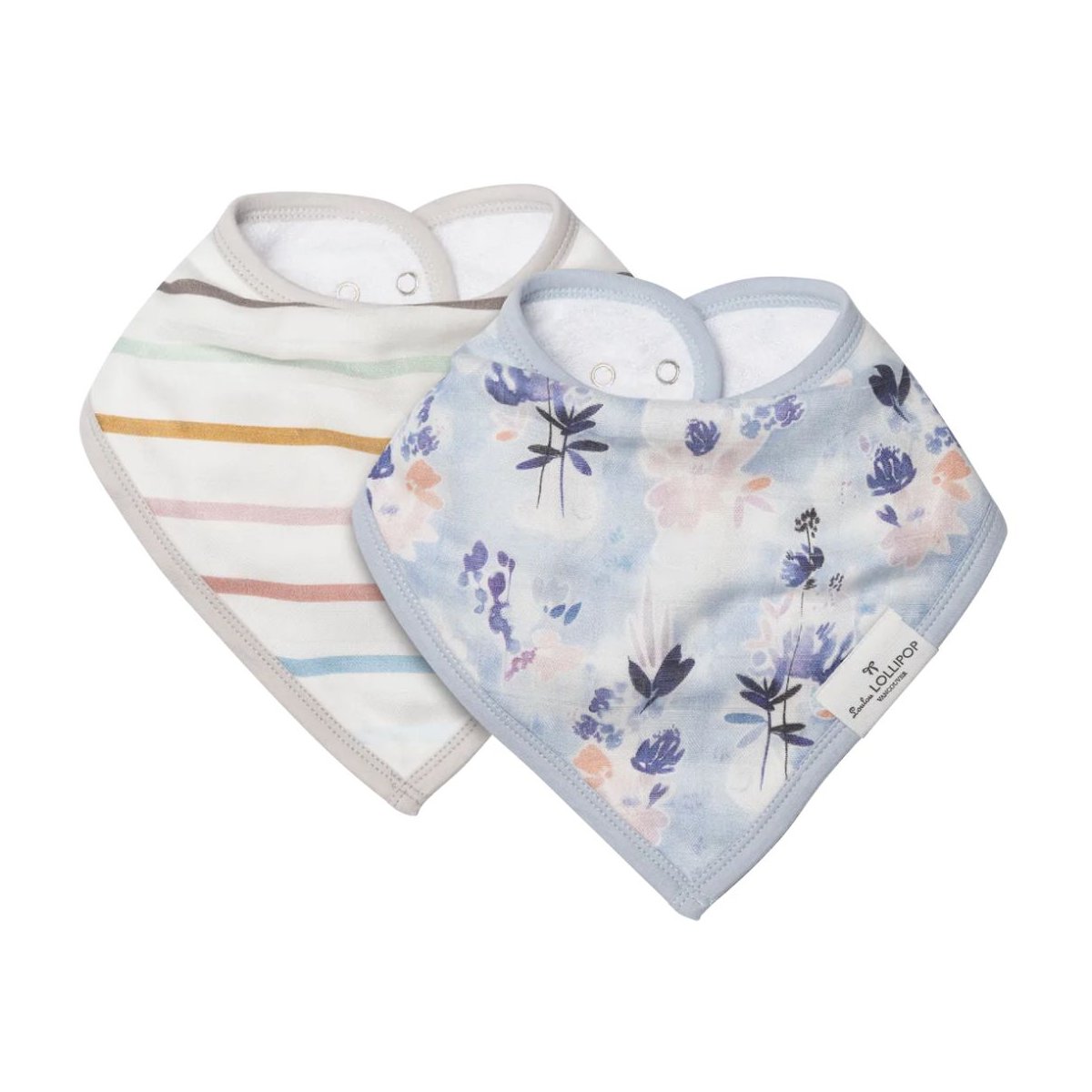 Luxe Muslin Bandana Bib Set - Ink Floral