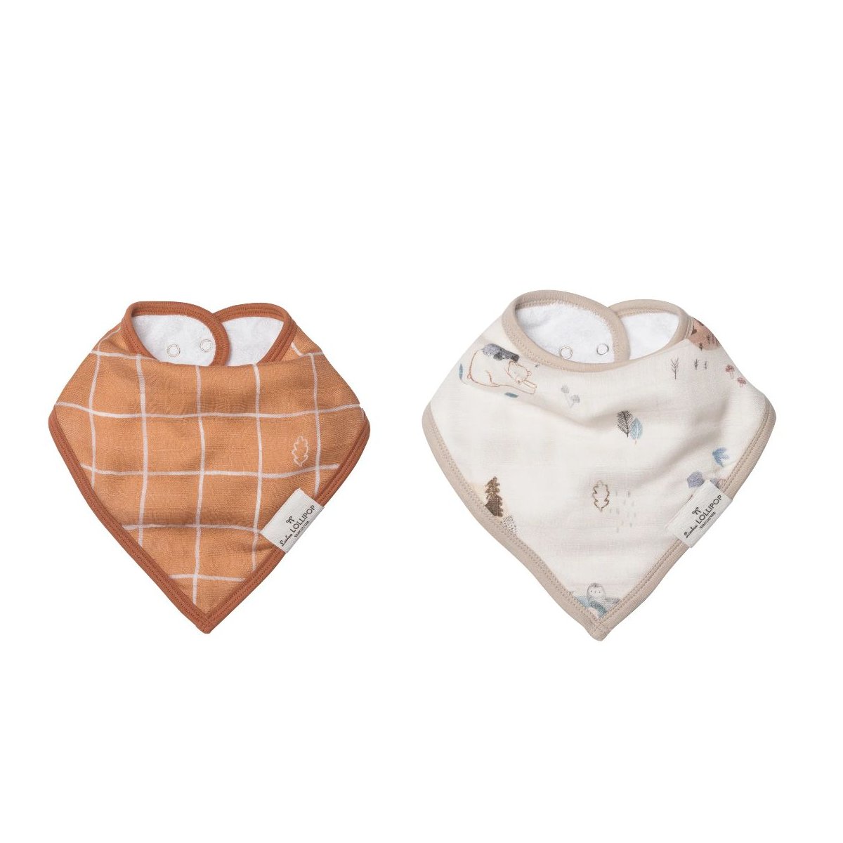 Luxe Muslin Bandana Bib Set - Cozy Forest