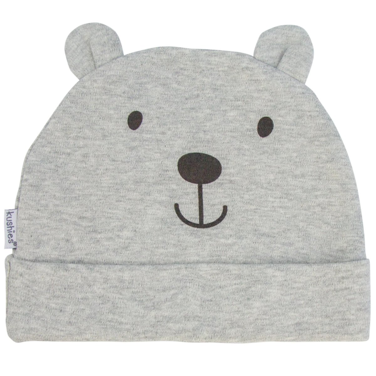 Baby Hat w/Ears Cotton/Lycra  03m - Grey