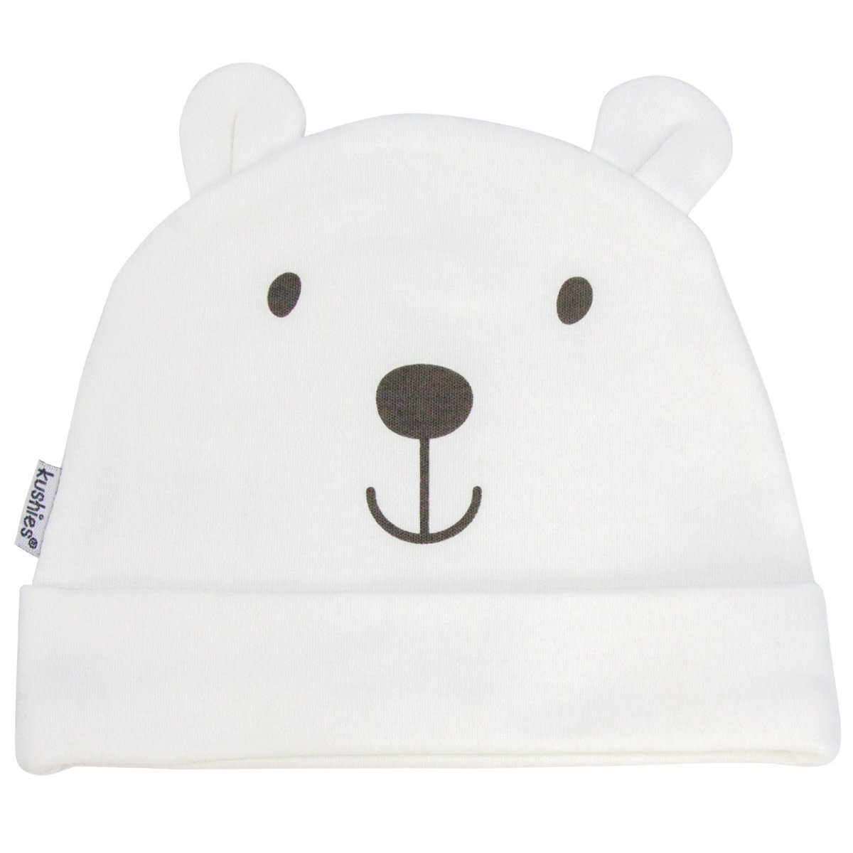 Baby Hat w/Ears Cotton/Lycra  06m - White