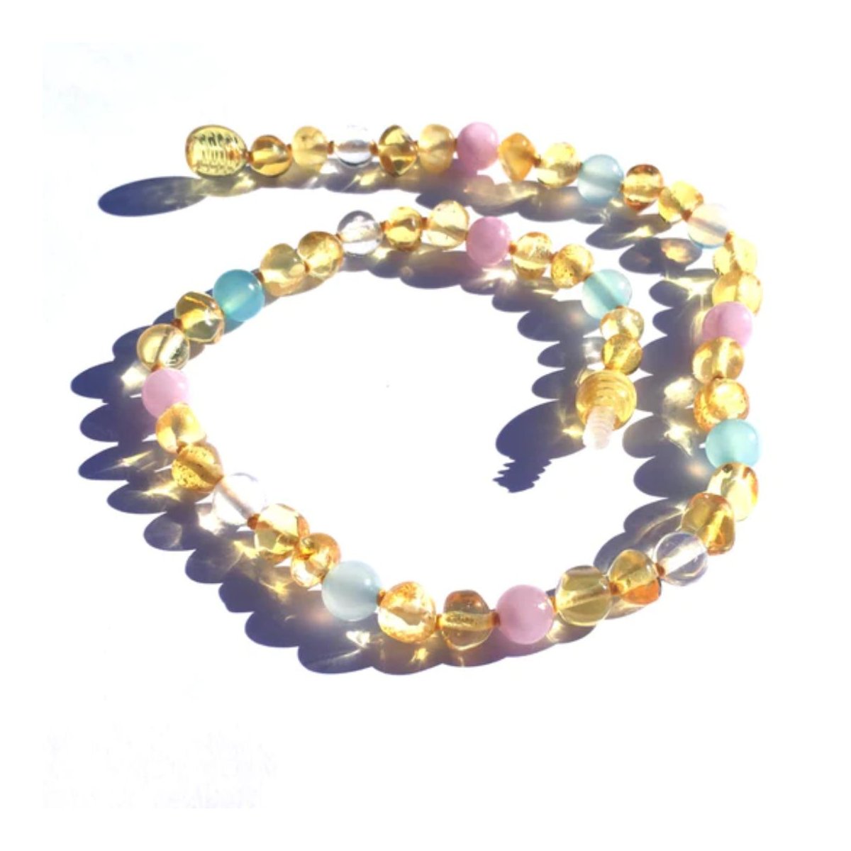 Baby Amber and Gem Stone Necklace - Wild Lemon