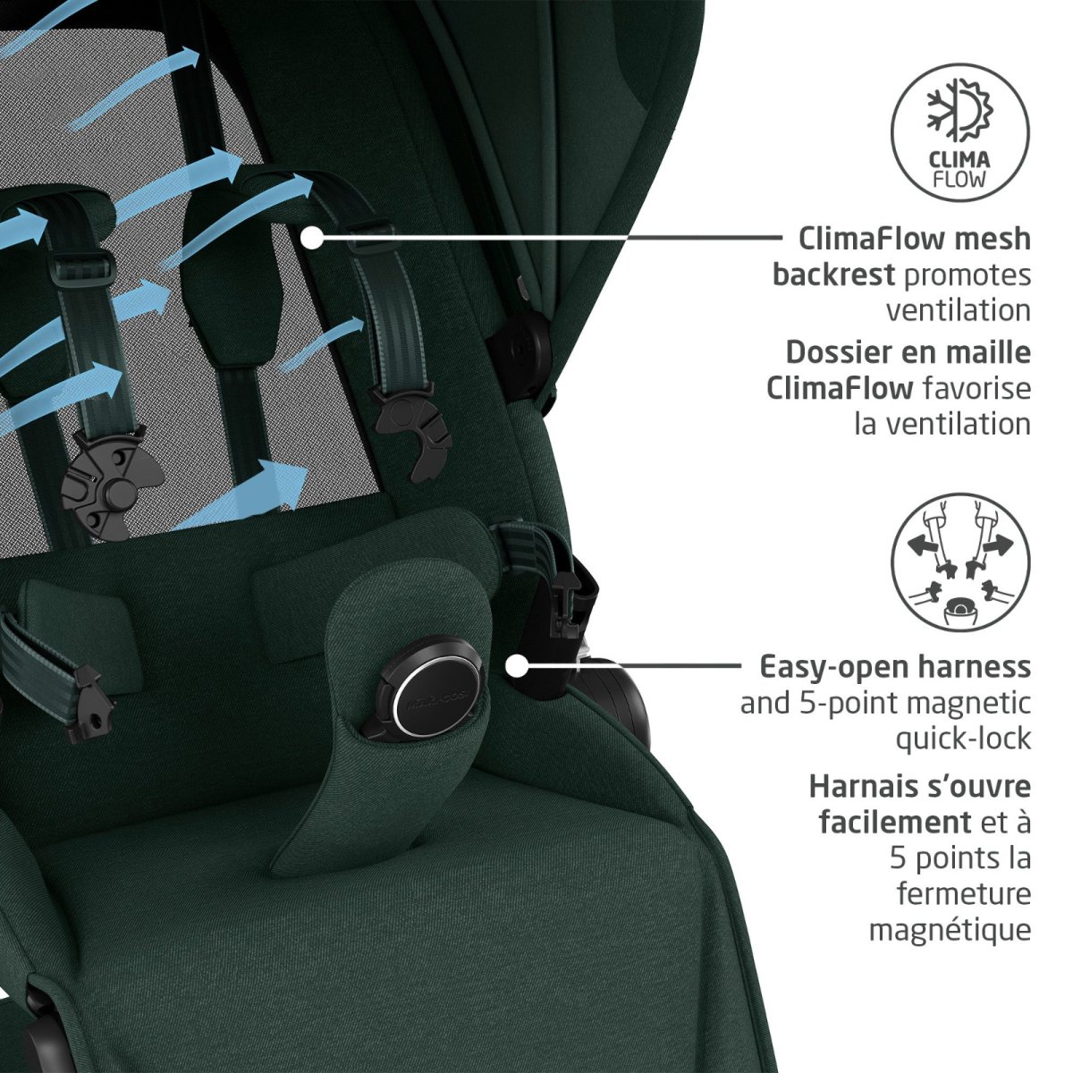 Fame Stroller & Mico Luxe+ Car Seat Travel System - Twillic Black