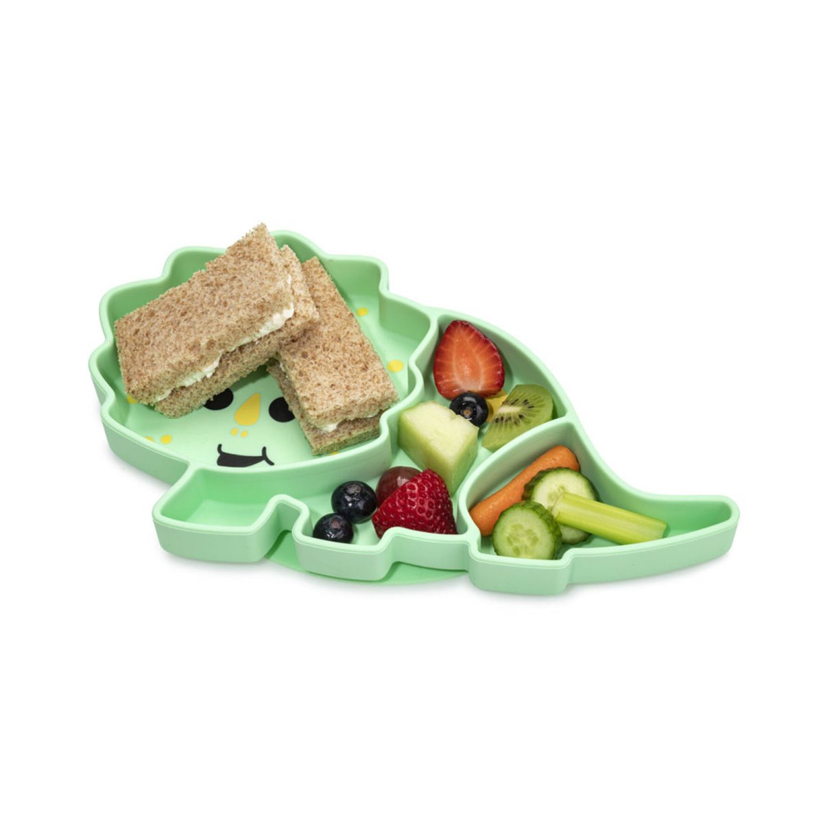Divided Silicone Suction Plate - Dinosaur