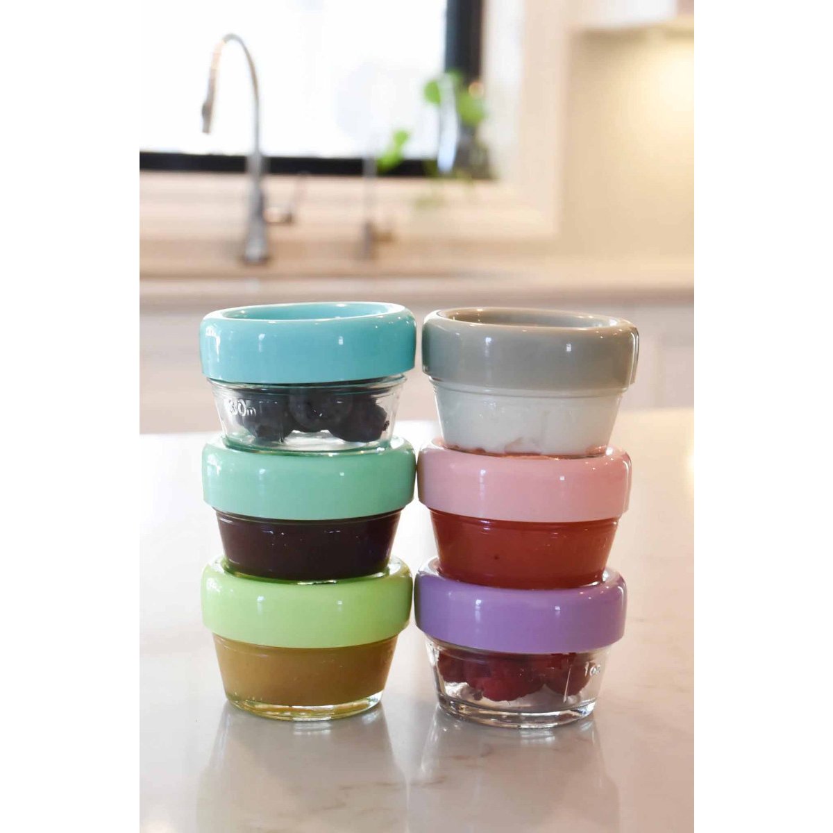 Glass Food Container 2oz - 6 Piece Set