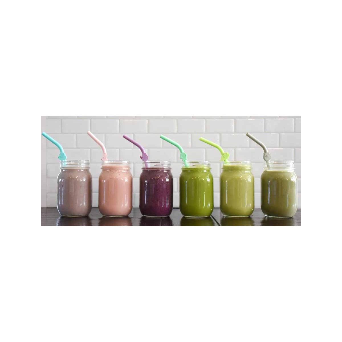 Silicone Animal Straws - set of 6