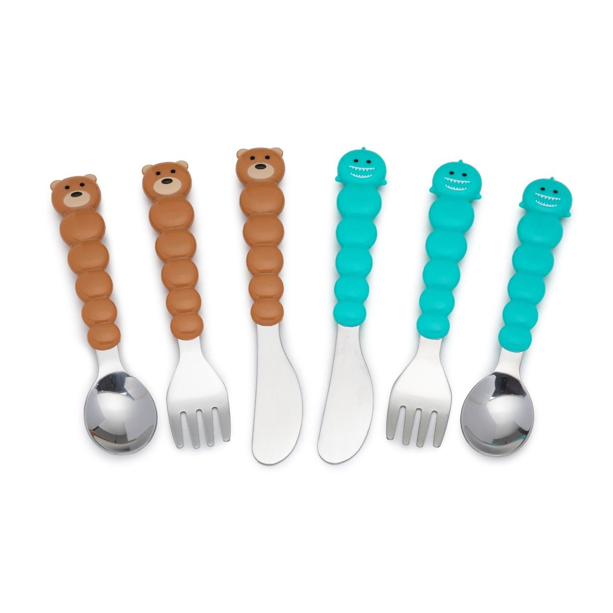 6 piece Utensil Set - Shark/Bear