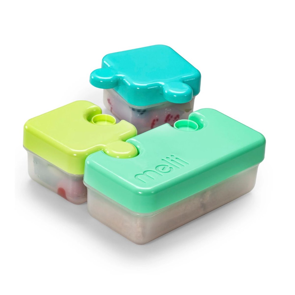 Puzzle Food Storage Container - Blue/Lime/Mint