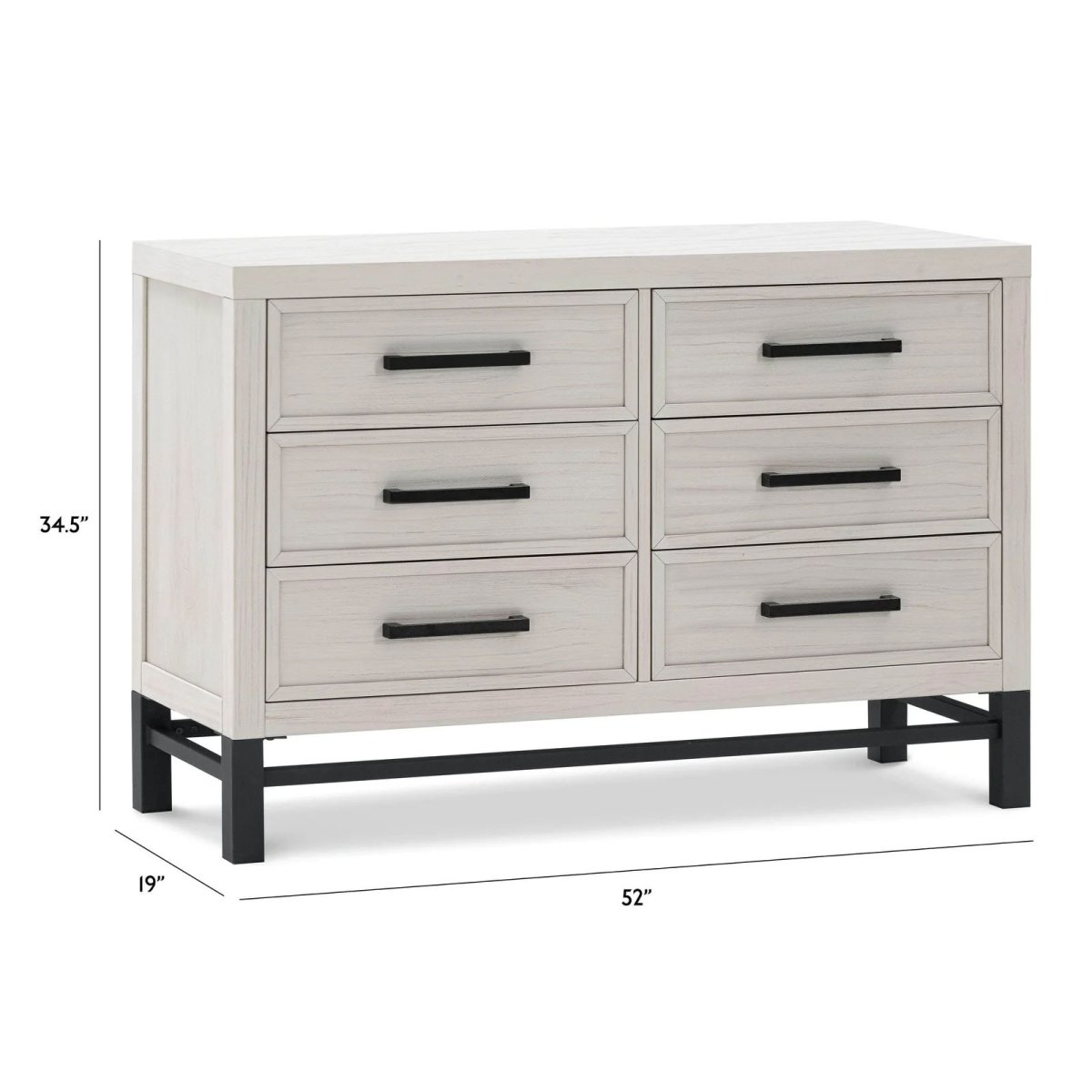 Newbern 6 Drawer Assembled Dresser - White Driftwood