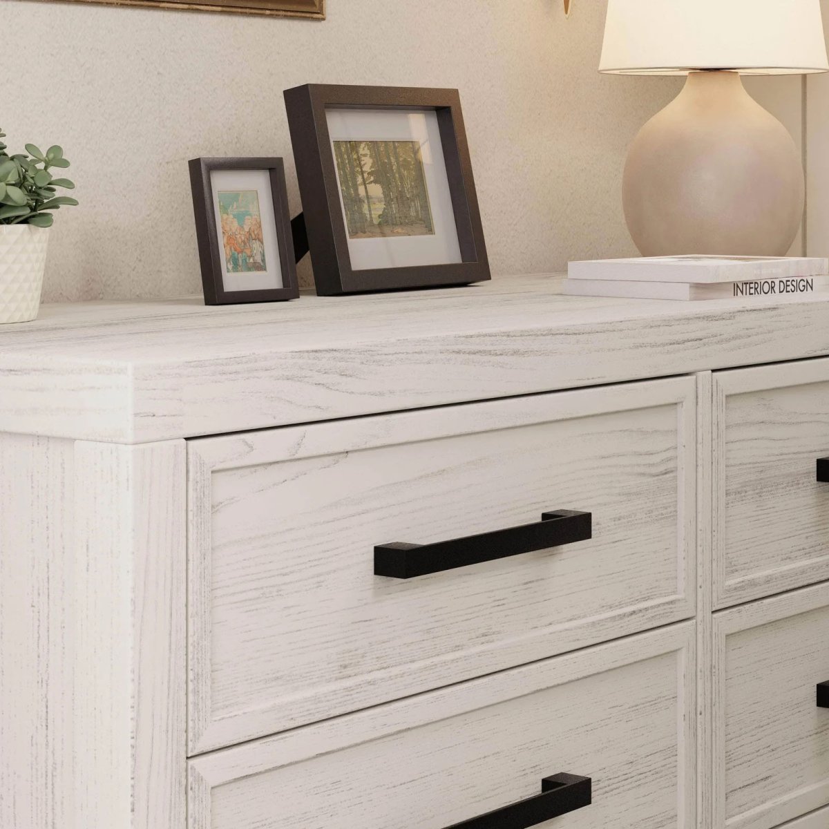 Newbern 6 Drawer Assembled Dresser - White Driftwood