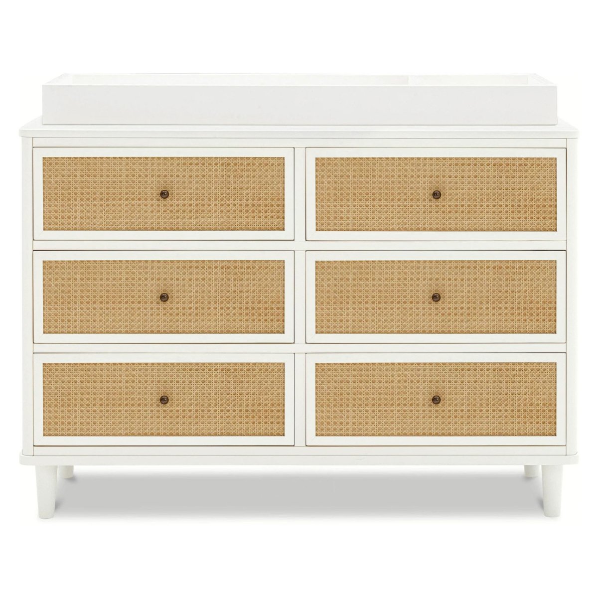 Marin with Cane 6 Drawer - Warm White and Honey cane