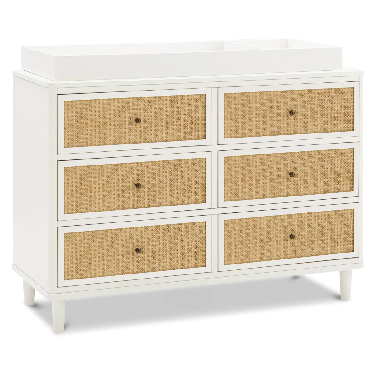 Marin with Cane 6 Drawer - Warm White and Honey cane