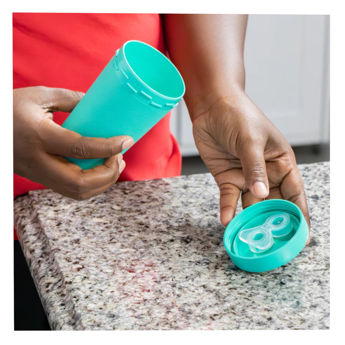 No Spill Lid with Valve - Denim