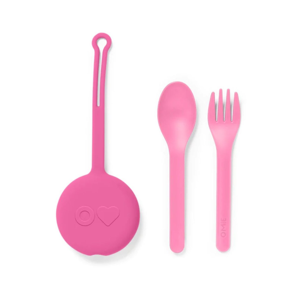 OmiePod Spoon & Fork Set - Bubble Pink
