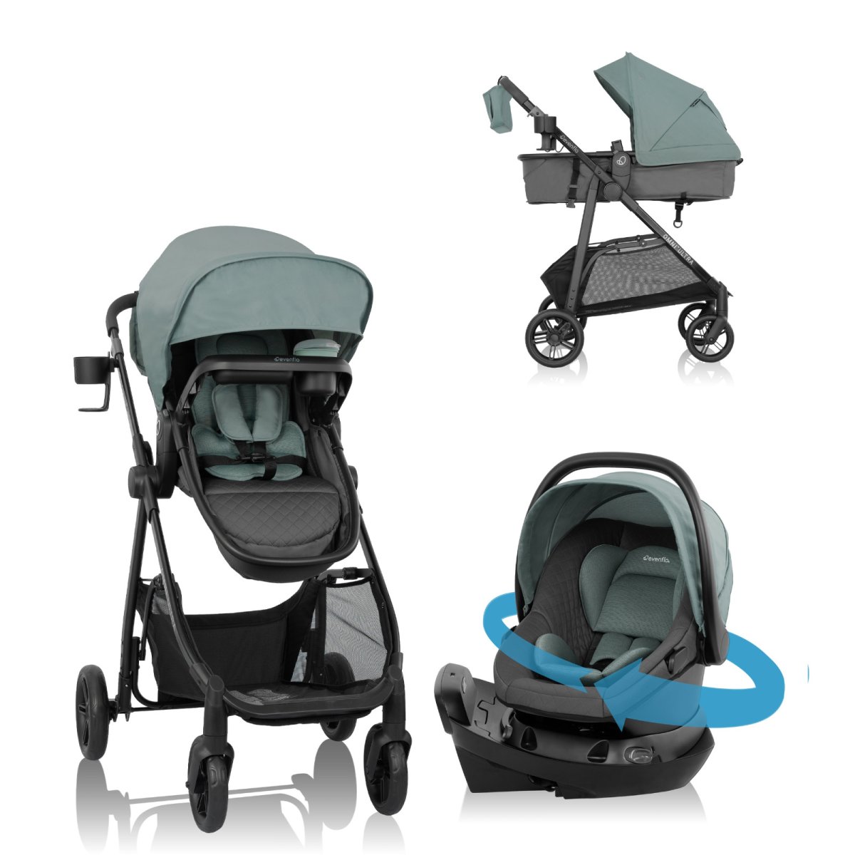 Omni Ultra Travel System with Revolve180 LiteMax NXT - Pacific Green