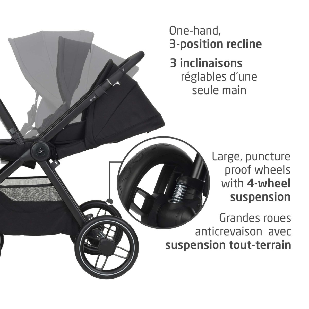Oxford Stroller Car Seat Bundle - Twillic Black