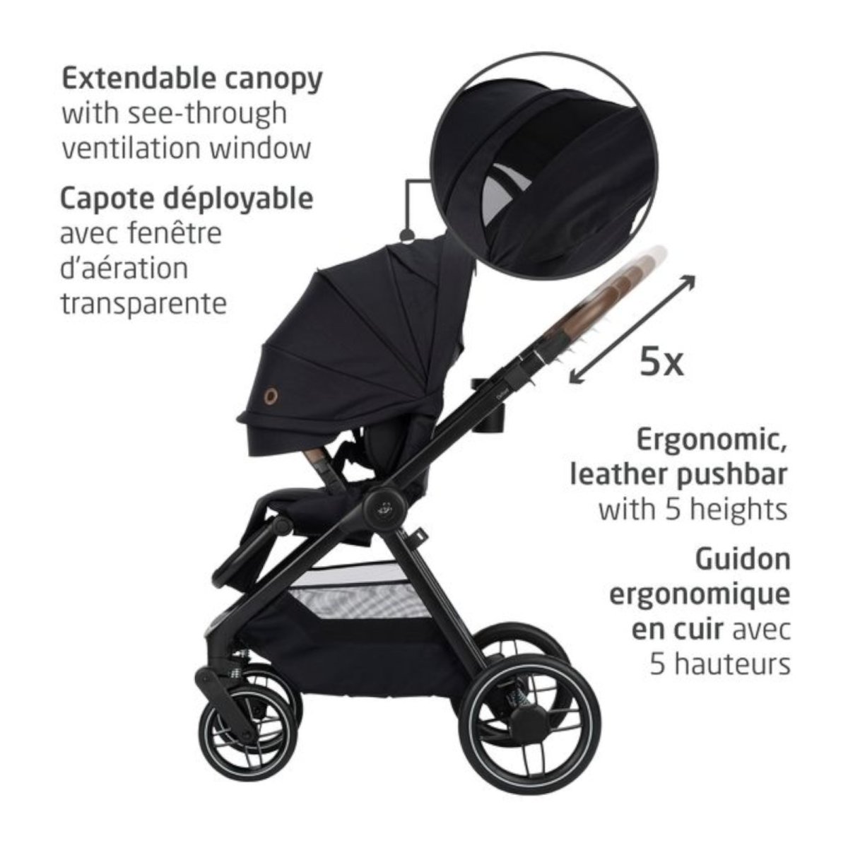 Oxford Stroller Car Seat Bundle - Twillic Black