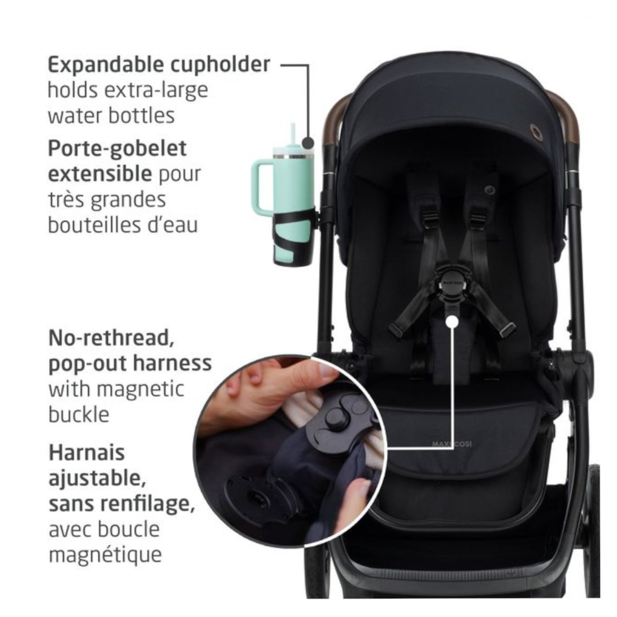 Oxford Stroller Car Seat Bundle - Designer Black