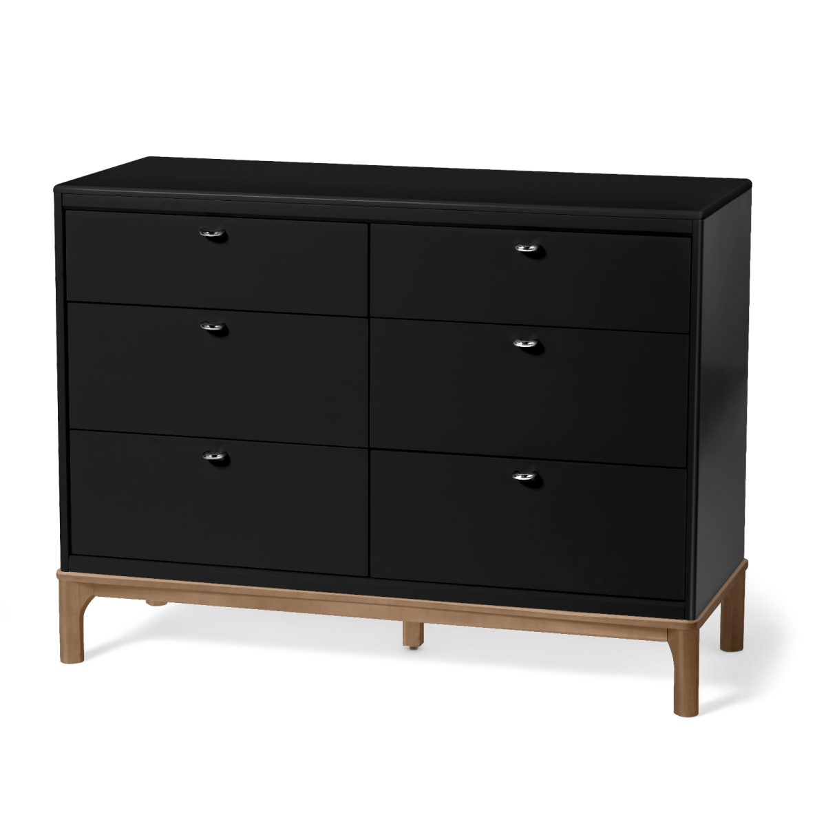 Laurel 6-Drawer Dresser - Black/Chestnut
