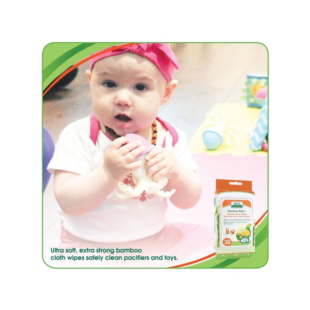 Bamboo Baby Pacifier & Toy Wipes 30 Count