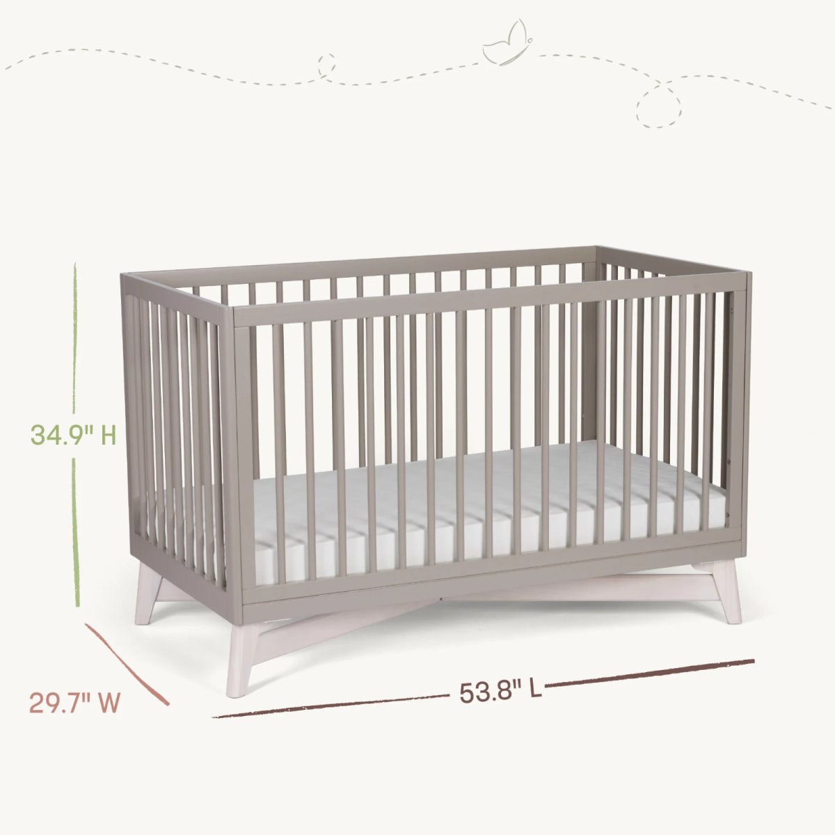 Pala 4-1 Crib - White/Whitewash