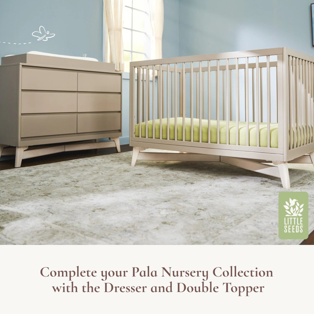Pala 4 in 1 Crib - Taupe/Whitewash