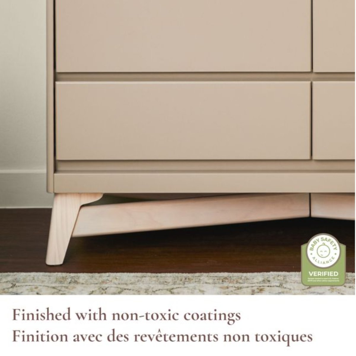 Pala 6-Drawer Dresser - Taupe/Whitewash