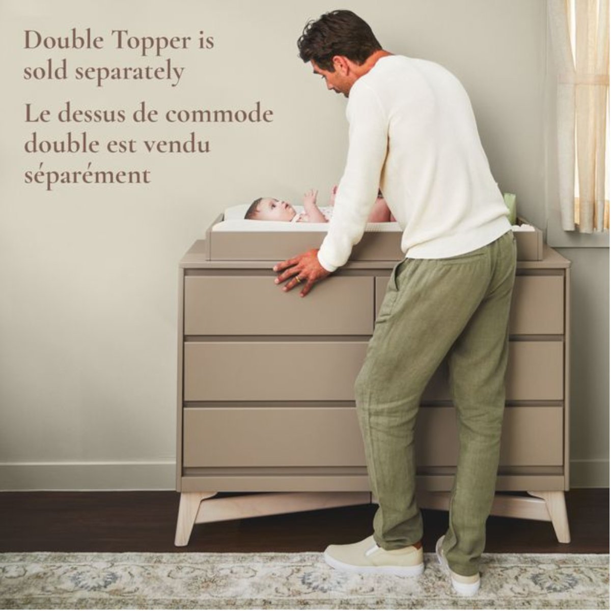 Pala 6-Drawer Dresser - Taupe/Whitewash